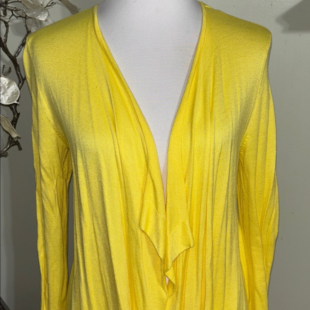 Dana Buchman Yellow Sunlit Cardigan - Picture 2 of 4